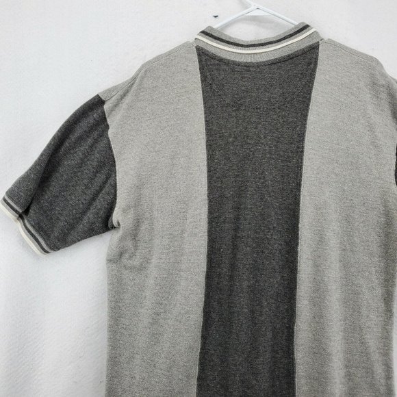 CHICAGO BEARS Shirt Men’s Short Sleeve Striped Polo NFL Gray Large - Picture 10 of 11